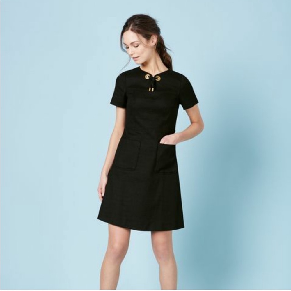 Boden Black Cotton Pocket Dress 8L